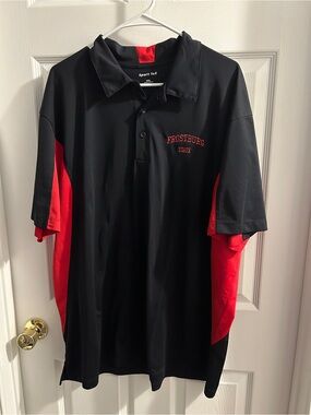 Sport-Tek Black and Red Frostburg State Polo 2XL